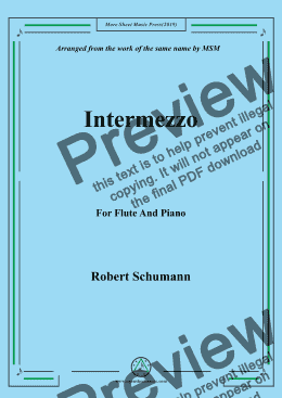 page one of Schumann-Intermezzo,for Flute and Piano