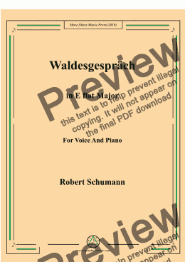 page one of Schumann-Waldesgespräch in E flat Major,for Voice&Pno