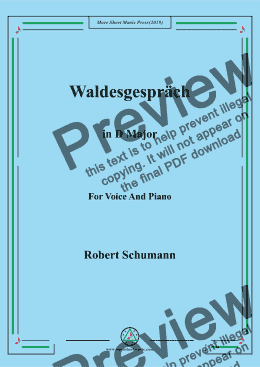 page one of Schumann-Waldesgespräch in D Major,for Voice&Pno