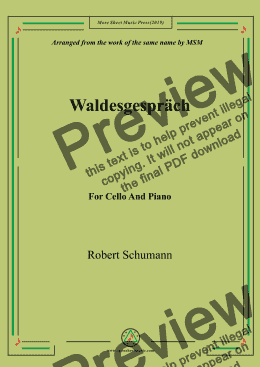 page one of Schumann-Waldesgespräch,for Cello and Piano