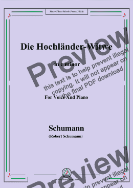 page one of Schumann-Die Hochländer-Wittwe,in c minor,for Voice and Piano