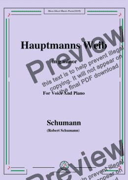 page one of Schumann-Hauptmanng Weib,in g minor,for Voice and Piano