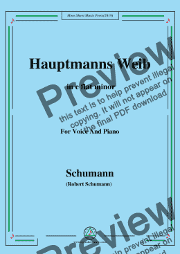 page one of Schumann-Hauptmanng Weib,in d minor,for Voice and Piano