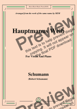 page one of Schumann-Hauptmanng Weib,for Violin and Piano