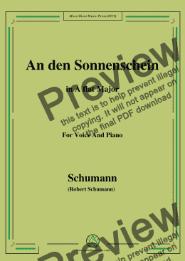 page one of Schumann-An den Sonnenschein,in A flat Major,for Voice and Piano