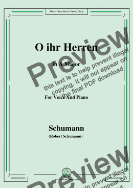 page one of Schumann-O ihr Herren,in A Major,for Voice and Piano