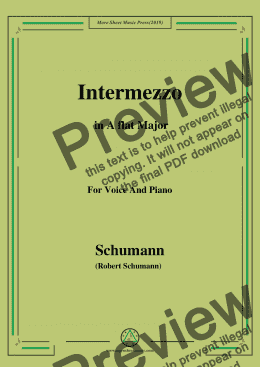 page one of Schumann-Intermezzo,in A flat Major,for Voice and Piano