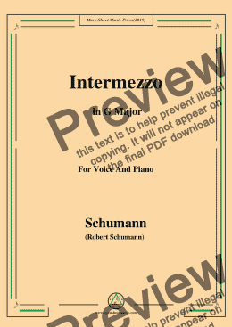 page one of Schumann-Intermezzo,in G Major,for Voice and Piano