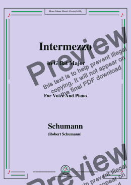 page one of Schumann-Intermezzo,in G flat Major,for Voice and Piano