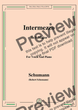 page one of Schumann-Intermezzo,in F Major,for Voice and Piano