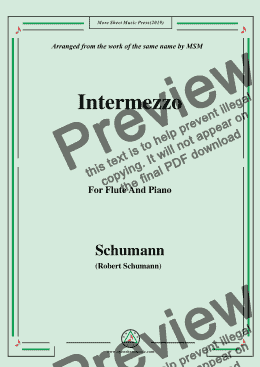 page one of Schumann-Intermezzo,for Flute and Piano