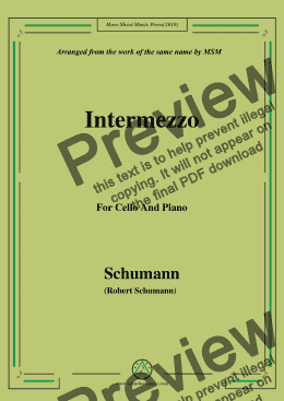 page one of Schumann-Intermezzo,for Cello and Piano