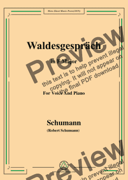 page one of Schumann-Waldcsgespräch,in F Major,for Voice and Piano