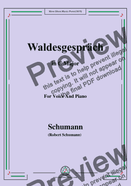 page one of Schumann-Waldcsgespräch,in C Major,for Voice and Piano