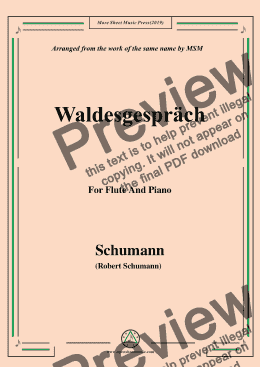 page one of Schumann-Waldcsgespräch,for Flute and Piano