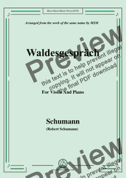 page one of Schumann-Waldcsgespräch,for Violin and Piano