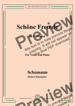 page one of Schumann-Schöne Fremde,in C Major,for Voice and Piano