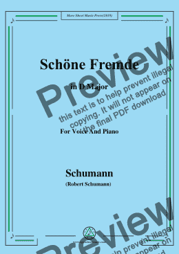 page one of Schumann-Schöne Fremde,in D Major,for Voice and Piano