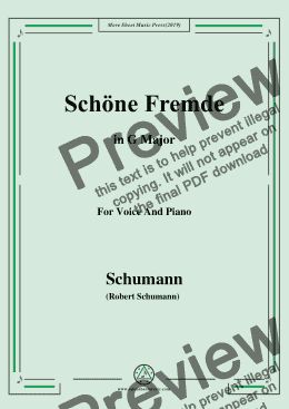 page one of Schumann-Schöne Fremde,in G Major,for Voice and Piano