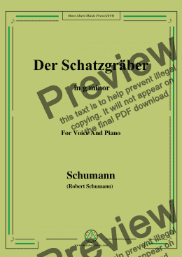 page one of Schumann-Der Schatzgräber,in g minor,for Voice and Piano