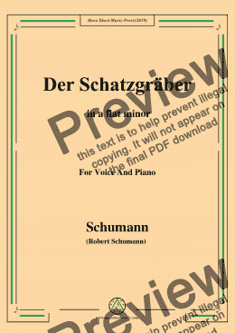 page one of Schumann-Der Schatzgräber,in a flat minor,for Voice and Piano