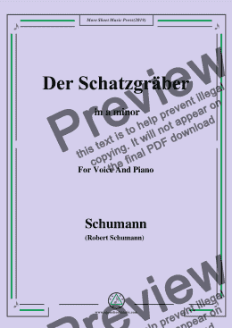 page one of Schumann-Der Schatzgräber,in a minor,for Voice and Piano