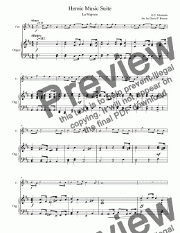 page one of Heroic Music Suite for Flute