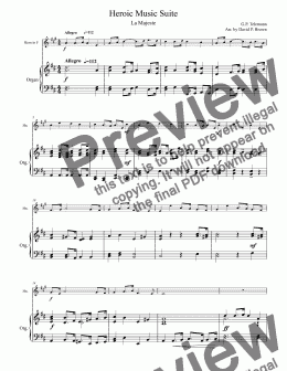 page one of Heroic Music Suite for French Horn