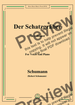 page one of Schumann-Der Schatzgräber,in c minor,for Voice and Piano