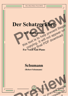 page one of Schumann-Der Schatzgräber,in c sharp minor,for Voice and Piano