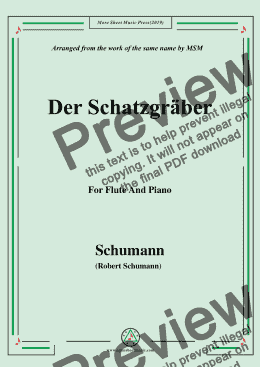 page one of Schumann-Der Schatzgräber,for Flute and Piano