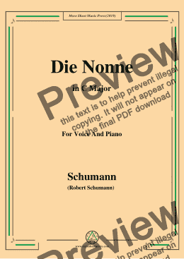 page one of Schumann-Die Nonne,in C Major,for Voice and Piano