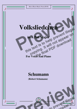 page one of Schumann-Volksliedchen,in A flat Major,for Voice and Piano