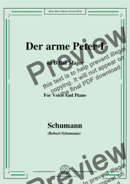 page one of Schumann-Der arme Peter 1,in B flat Major,for Voice and Piano