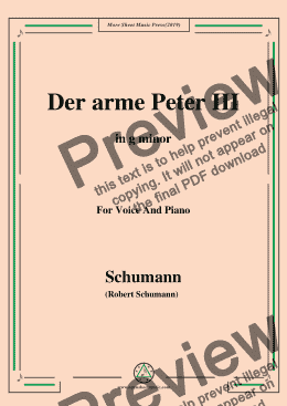 page one of Schumann-Der arme Peter 3,in g minor,for Voice and Piano