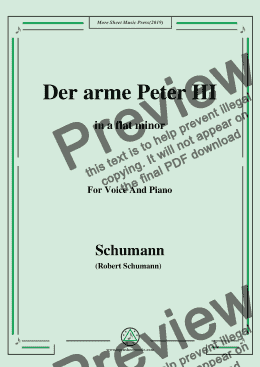 page one of Schumann-Der arme Peter 3,in a flat minor,for Voice and Piano