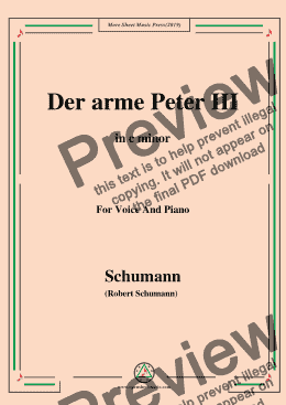 page one of Schumann-Der arme Peter 3,in c minor,for Voice and Piano