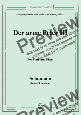 page one of Schumann-Der arme Peter 3,for Flute and Piano