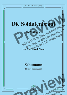 page one of Schumann-Die Soldntenbraut,in C Major,for Voice and Piano