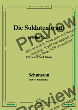 page one of Schumann-Die Soldntenbraut,in D flat Major,for Voice and Piano