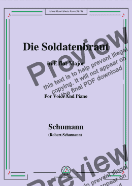 page one of Schumann-Die Soldntenbraut,in E flat Major,for Voice and Piano