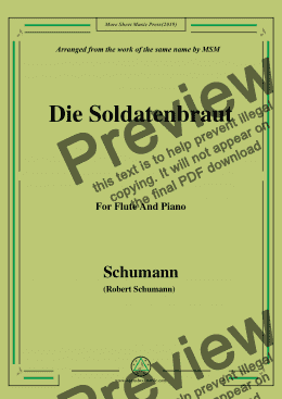 page one of Schumann-Die Soldntenbraut,for Flute and Piano