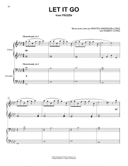 page one of Let It Go (from Frozen) (Piano Duet)