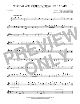 page one of Wishing You Were Somehow Here Again (from The Phantom Of The Opera) (Tenor Sax Solo)