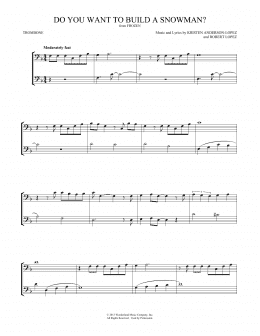 page one of Do You Want To Build A Snowman? (from Frozen) (Trombone Duet)