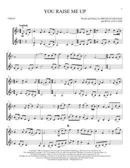 page one of You Raise Me Up (Violin Duet)