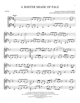 page one of A Whiter Shade Of Pale (Violin Duet)