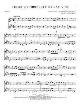 page one of I Heard It Through The Grapevine (Violin Duet)