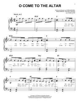 page one of O Come To The Altar (Easy Piano)