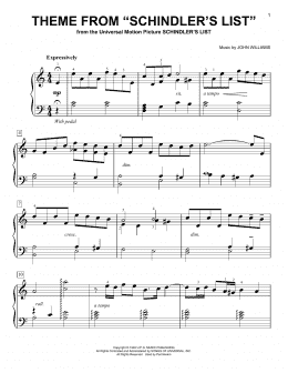 page one of Theme From Schindler's List (Easy Piano)